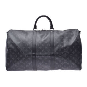 Louis Vuitton Eclipse Black Keepall Bandouliere Leather Boston Bag Strap